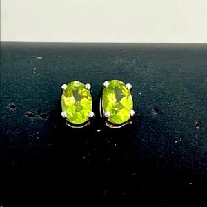 0.5 Ct Peridot 14KGP Stud Earrings